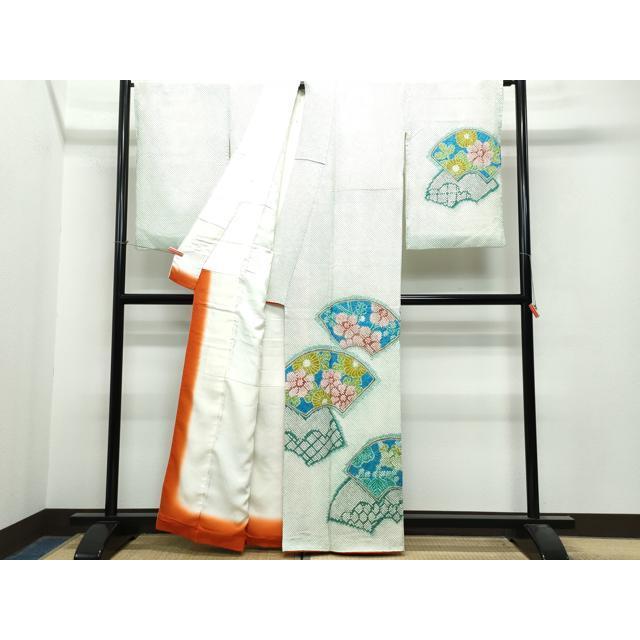 平和屋着物●訪問着　総絞り　地紙桐花文　正絹　逸品　CAAS8740vf 平和屋着物○訪問着 総絞り 地紙桐花文 正絹 逸品 CAAS8740vf