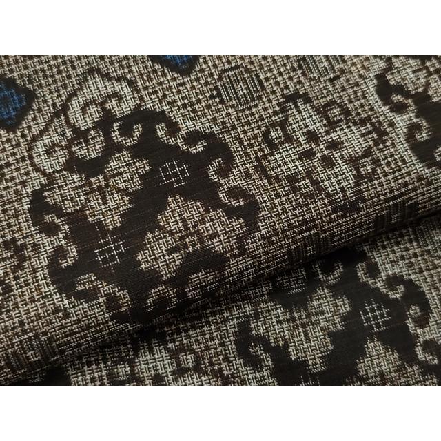 平和屋着物○本場大島紬 割り込み絣 吉祥花文 正絹 逸品 CAAS8746vf 着物