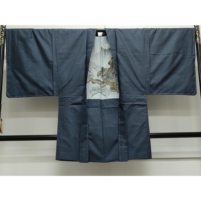 平和屋着物○男性 色無地 黒地 正絹 逸品 CAAU2863yc