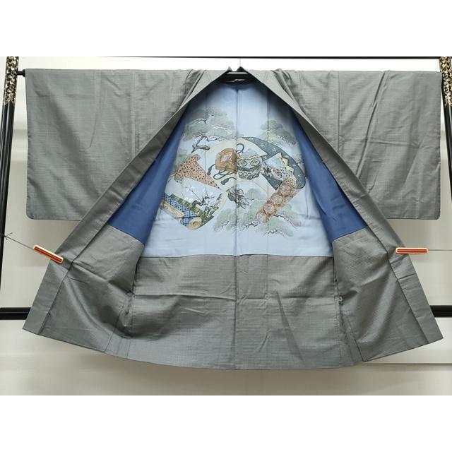 平和屋着物○男性 紬 アンサンブル 亀甲柄 正絹 逸品 CAAS9337th 平和