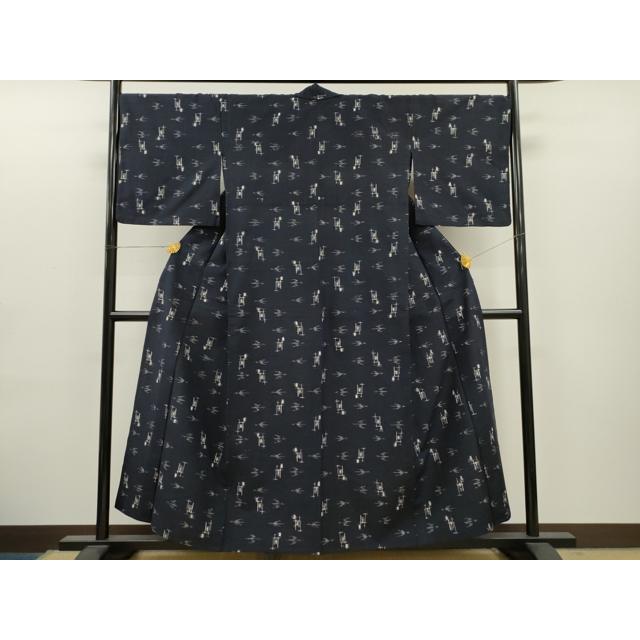 平和屋着物▽上質な紬 単衣 琉球絣文様 正絹 逸品 CAAT0757dy : 平和屋 