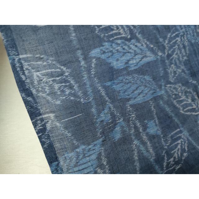 平和屋着物＊夏物 小千谷ちぢみ 枝葉文 麻 逸品 未使用 CAAT7384vp