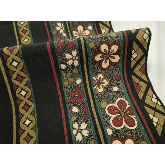 平和屋着物○九寸名古屋帯 唐織 草花文 黒地 金糸 正絹 逸品 CAAW4446hy