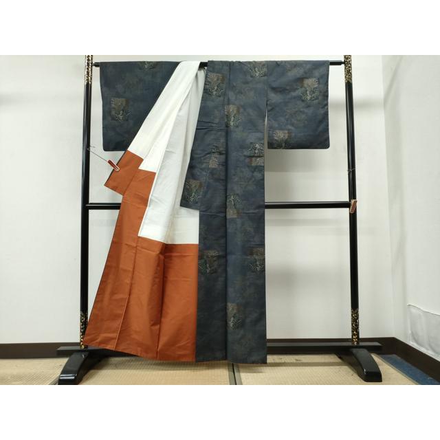 平和屋着物○都喜ヱ門 本場大島紬 カタス9マルキ 風景文 藤絹織物謹製