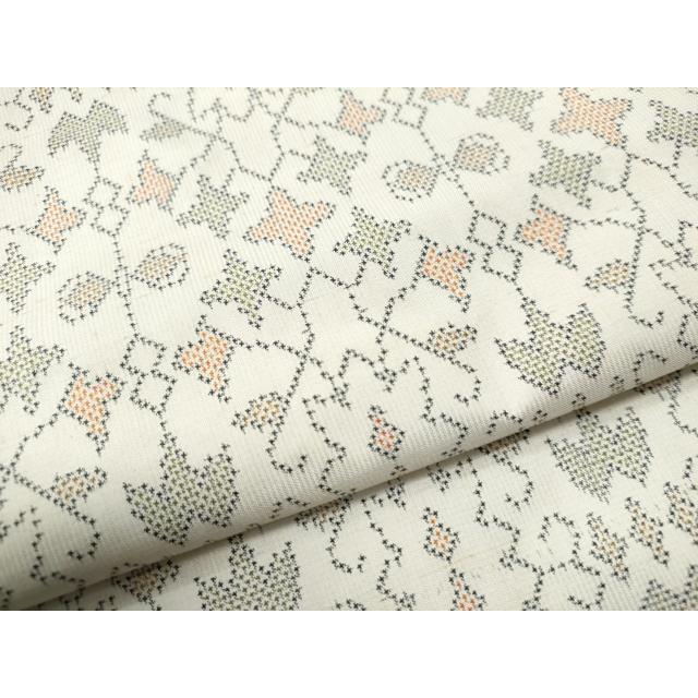 平和屋着物●本場大島紬　白大島　7マルキ　吉祥唐草文　正絹　逸品　CAAU1679yc