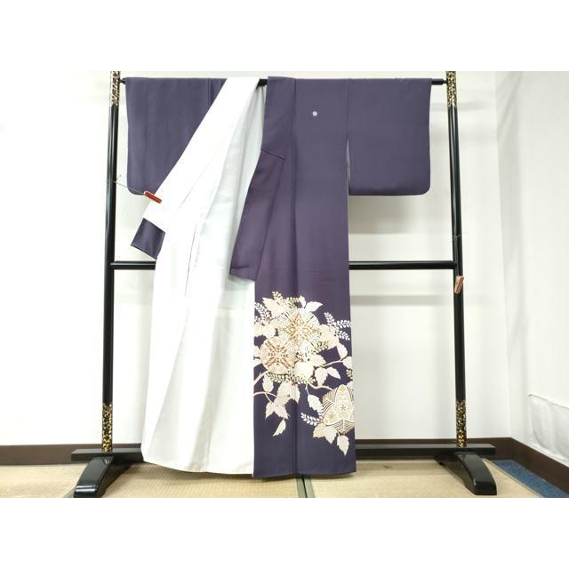 平和屋着物●豪華色留袖　駒刺繍　桐花唐草文　金彩　正絹　逸品　CAAU2447yc 平和屋着物○豪華色留袖 駒刺繍 桐花唐草文 金彩 正絹 逸品 CAAU2447yc
