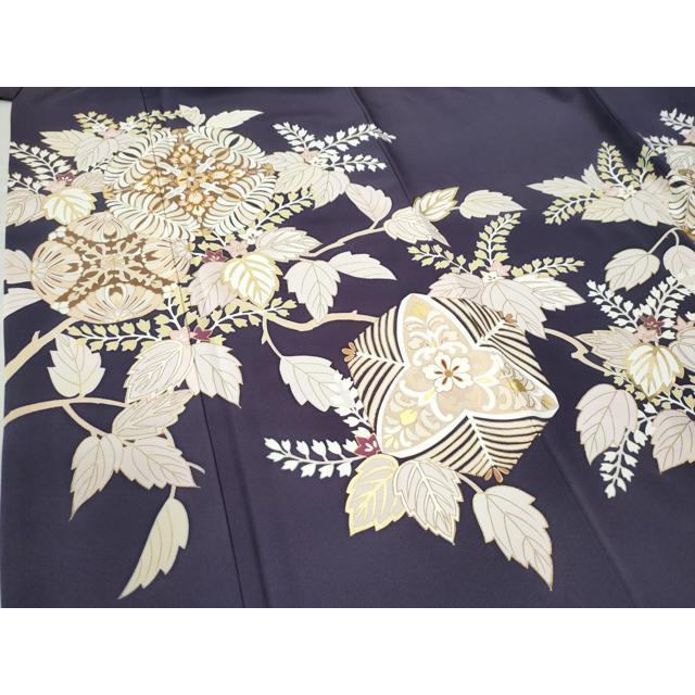 平和屋着物○豪華色留袖 駒刺繍 桐花唐草文 金彩 正絹 逸品 CAAU2447yc