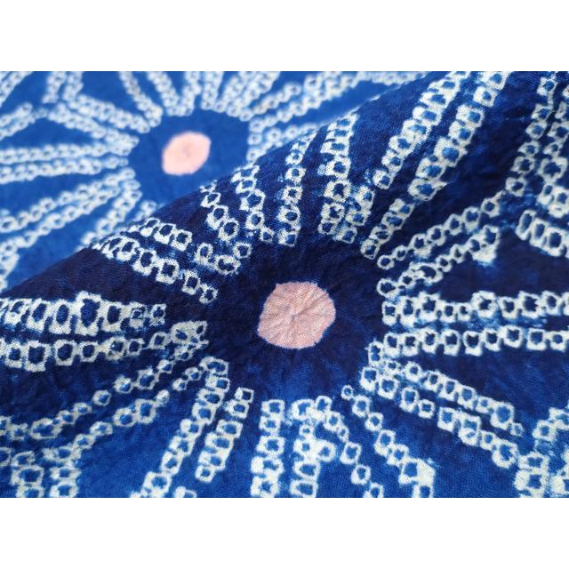 平和屋着物∴夏物 浴衣 有松鳴海絞り 麻の葉文様 綿 逸品 CAAU3599ng  