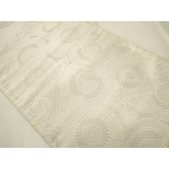 平和屋着物●重要無形文化財　人間国宝　中村勇二郎　全通柄袋帯　古代菊献上絵図　銀糸　正絹　逸品　CAAU9258hy 平和屋着物○重要無形文化財 人間国宝 中村勇二郎 全通柄