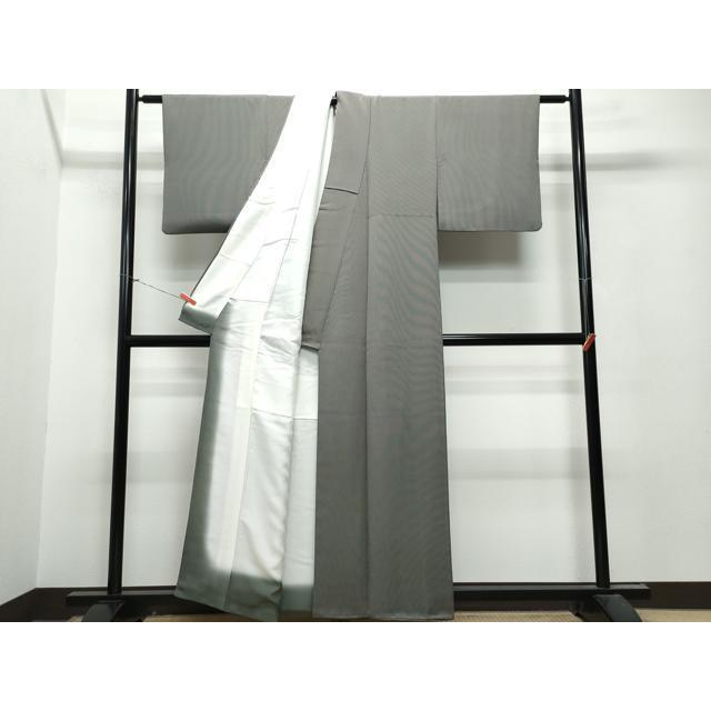 平和屋着物○江戸小紋 本草木萬両染 万筋 黒鳶色×黒橡色 正絹 逸品