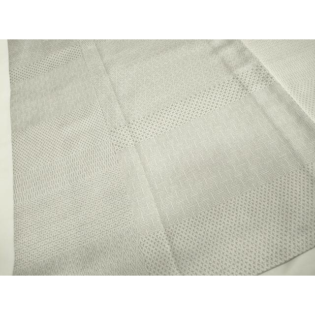 平和屋着物▽西陣 お召 単衣 作家物 80亀甲 吉祥文 反端