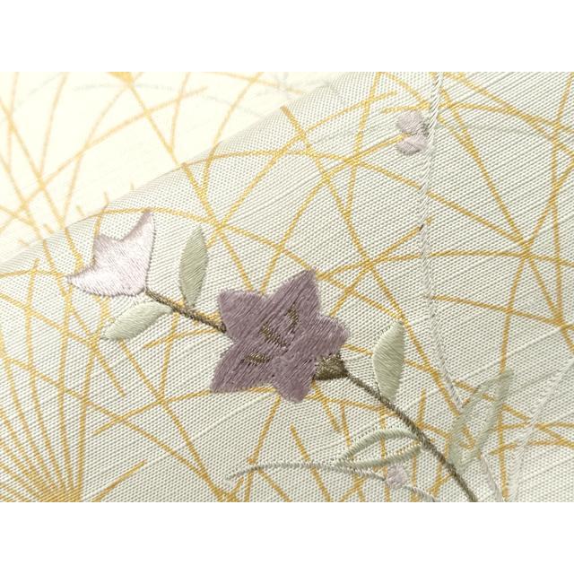 平和屋着物▽訪問着　単衣　紬地　刺繍　草花文　金銀彩　正絹　逸品　CAAV3792dy 平和屋着物▽訪問着 単衣 紬地 刺繍 草花文 金銀彩 正絹 逸品