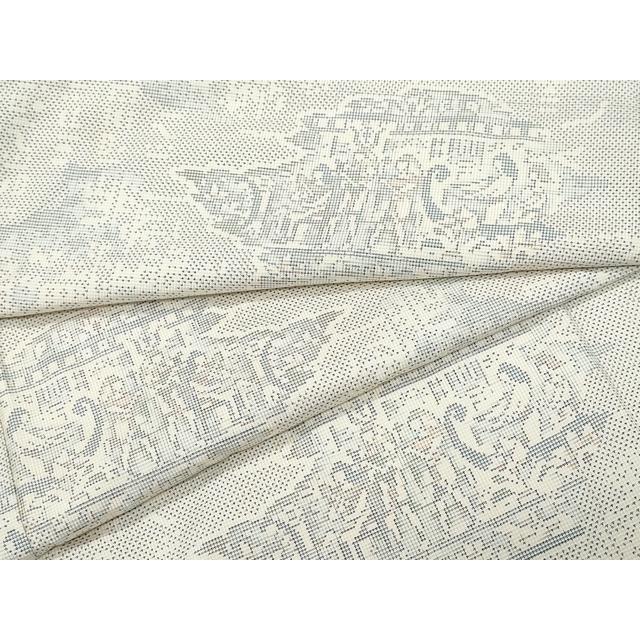 平和屋着物○本場大島紬 白大島 9マルキ エジプト壁画文様 正絹 逸品