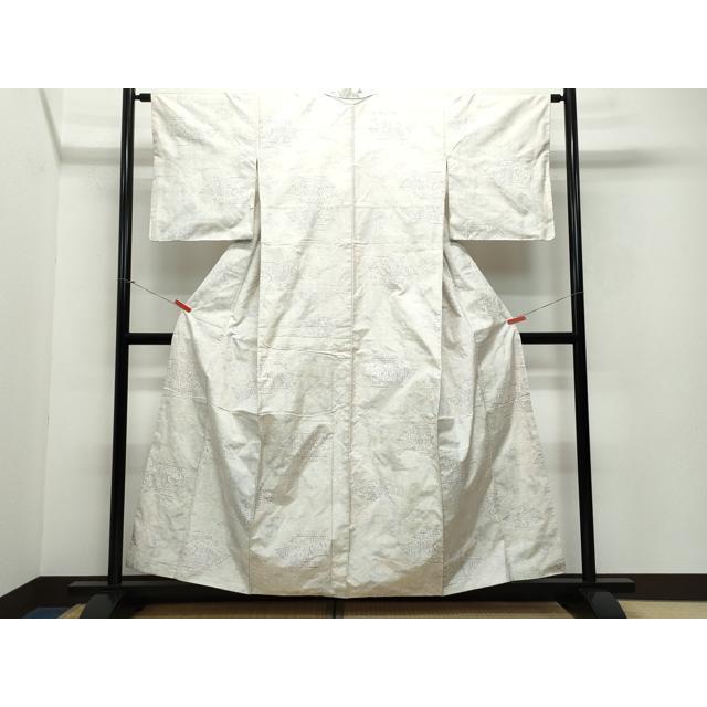 平和屋着物○本場大島紬 白大島 9マルキ エジプト壁画文様 正絹 逸品