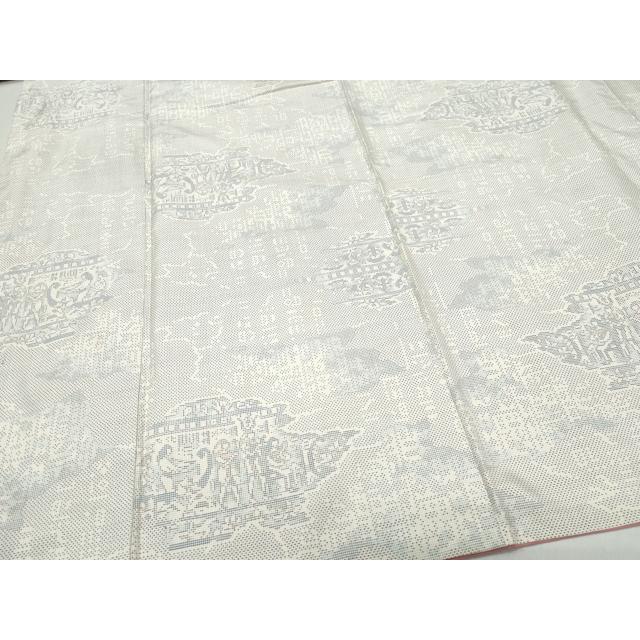 平和屋着物○本場大島紬 白大島 9マルキ エジプト壁画文様 正絹 逸品
