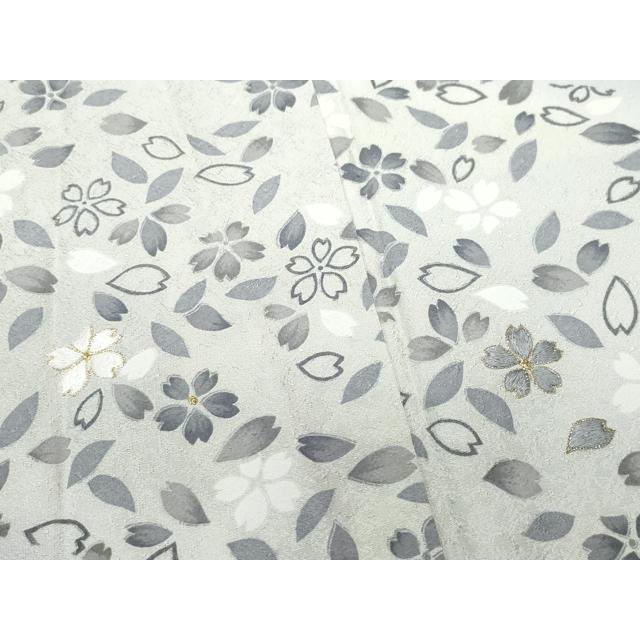 平和屋着物○訪問着 湯谷文雄 刺繍 舞桜 暈し染め 金糸 正絹