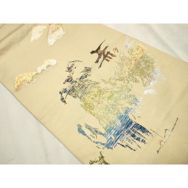 平和屋着物●龍村平蔵製　太鼓柄袋帯　龍村平蔵製　溌墨山水錦　金銀糸　正絹　逸品　CAAV6838hy 平和屋着物○龍村平蔵製 太鼓柄袋帯 龍村平蔵製 溌墨山水
