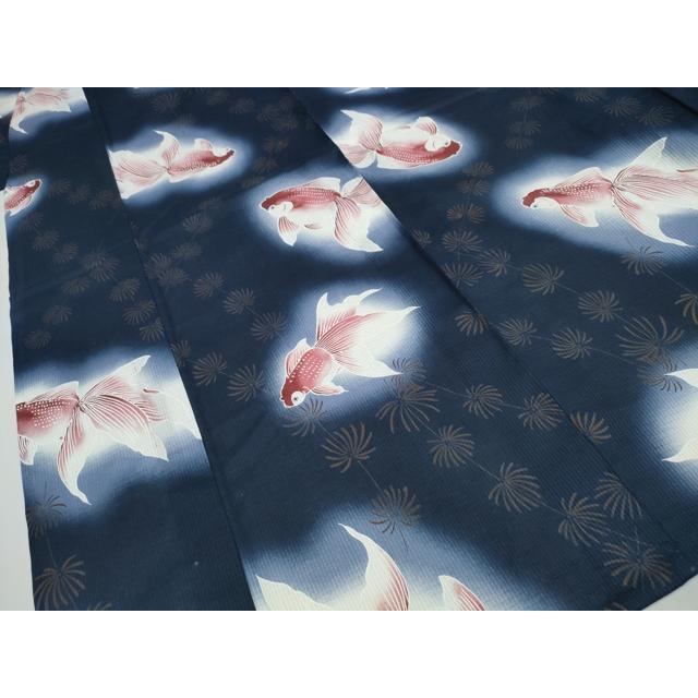 平和屋着物∴夏物　浴衣　綿紅梅　流水舞花文　綿　逸品　CAAW1109ng 平和屋着物∴夏物 浴衣 綿紅梅 金魚 暈し染め 綿 逸品 未使用