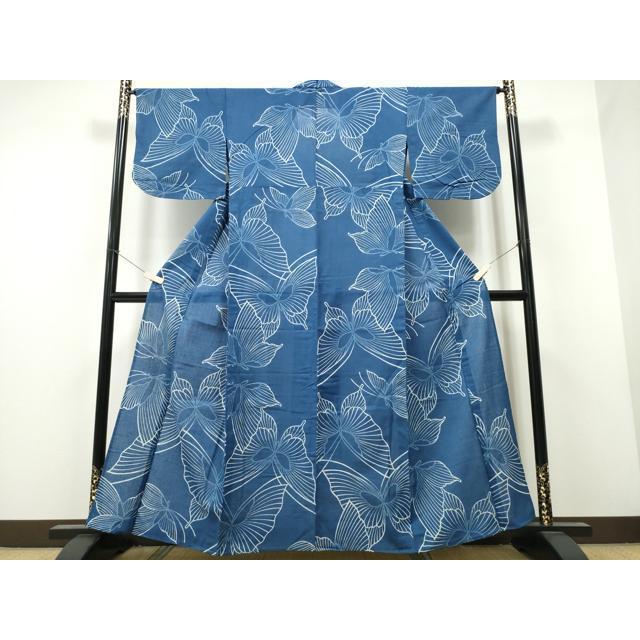 平和屋着物∴夏物 浴衣 綿紅梅 舞蝶文 綿 逸品 CAAW1107ng : 平和屋