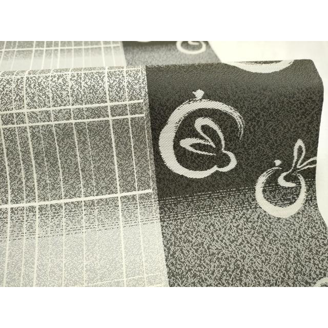 袋帯 正絹 洒落袋帯 リバーシブル 六通柄 飛び兎に千松模様 裏ふくれ