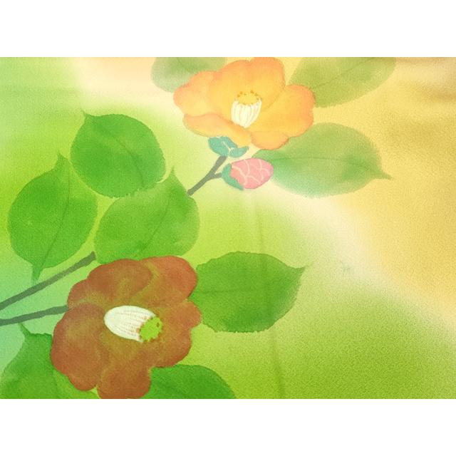 平和屋着物∞巨匠 前田華清 手描き 道行コート 椿 暈し染め 正絹 逸品