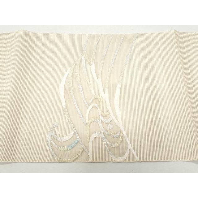 平和屋着物＊夏物　八寸名古屋帯　絽綴れ　立波文　金銀糸　正絹　逸品　CAAW5466fb