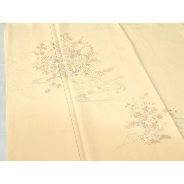 平和屋着物○中国三大刺繍 スワトウ刺繍 総刺繍 訪問着 流水御所車花文 
