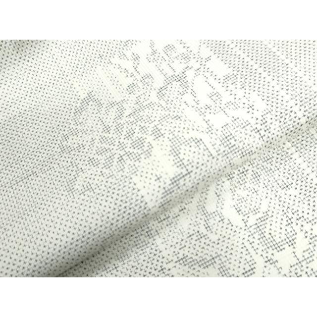 平和屋着物●本場大島紬　白大島　9マルキ　破れ色紙枝花文　正絹　逸品　CABE2179yc 平和屋着物○本場大島紬 白大島 9マルキ 色紙草花文 正絹 逸品