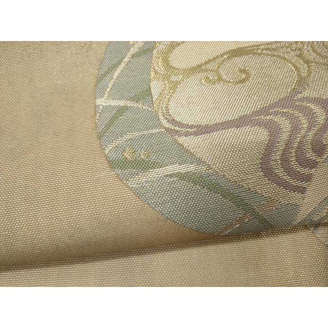 平和屋着物＊夏物　六通柄袋帯　遠山文　銀糸　正絹　逸品　CAAW8955oy 平和屋着物＊夏物 六通柄袋帯 遠山文 銀糸 正絹 逸品 CAAW8955oy