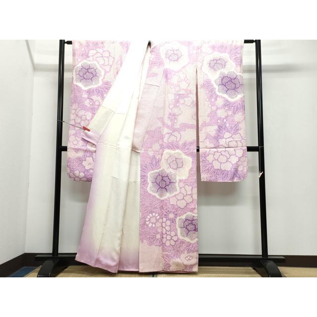 平和屋着物●名門　藤娘きぬたや・総絞り　振袖　枝菊文　黒地　正絹　逸品　CABE2213yc 平和屋着物○名門 藤娘きぬたや・総絞り 振袖 草花文 正絹 逸品