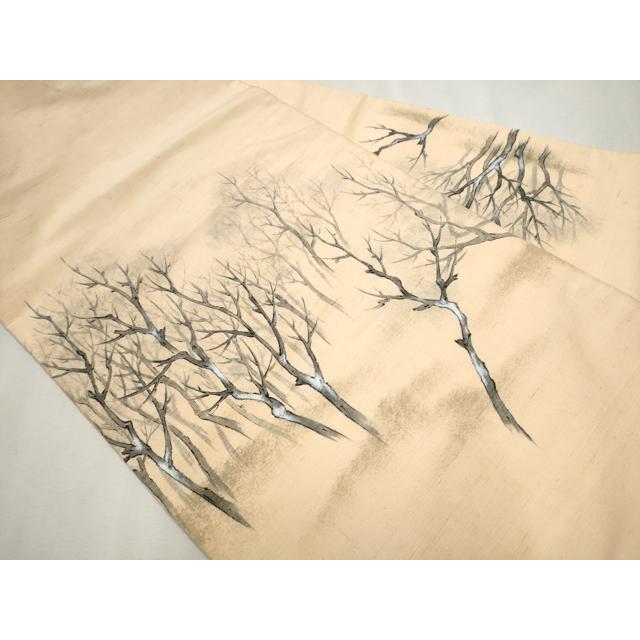 平和屋着物○九寸名古屋帯 作家物 草木染 紅花染 手描き 紬地