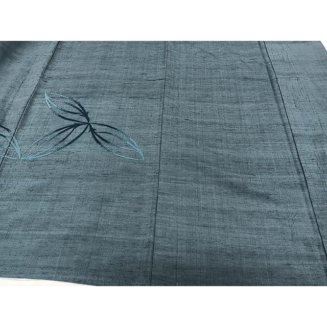 平和屋着物▽中国三大刺繍　相良刺繍　総刺繍　色留訪問着　単衣　紬地　七宝松葉文　藍色　正絹　逸品　未使用　CAAX2517xi 平和屋着物▽中国三大刺繍 相良刺繍 総刺繍 色留訪問着 単衣 紬地 七宝
