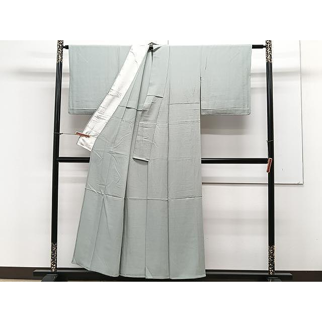 平和屋着物▽上質な色無地　結幡　単衣　千草鼠色　正絹　逸品　DAAS0222az 平和屋着物▽上質な色無地 単衣 柳鼠色 正絹 逸品 CAAX2520xi : 平和屋