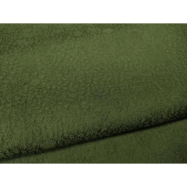 平和屋着物○上質な色無地 舞花地紋 松葉色 正絹 逸品 CAAX4510ut 着物