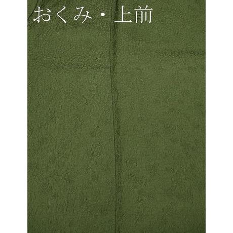 平和屋着物○上質な色無地 舞花地紋 松葉色 正絹 逸品 CAAX4510ut 着物