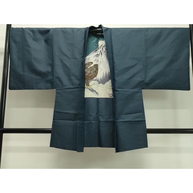 平和屋着物○男性 お召 アンサンブル 100亀甲 正絹 逸品 CAAX5751gh 