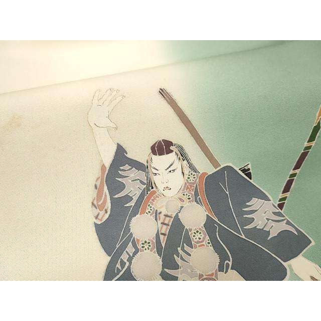 平和屋着物○塩瀬 九寸名古屋帯 人物文 歌舞伎 正絹 逸品 CAAX9232yk