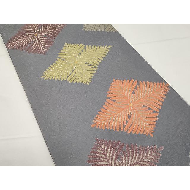 平和屋着物○六通柄袋帯 唐織 菱吉祥文 金銀糸 正絹 逸品