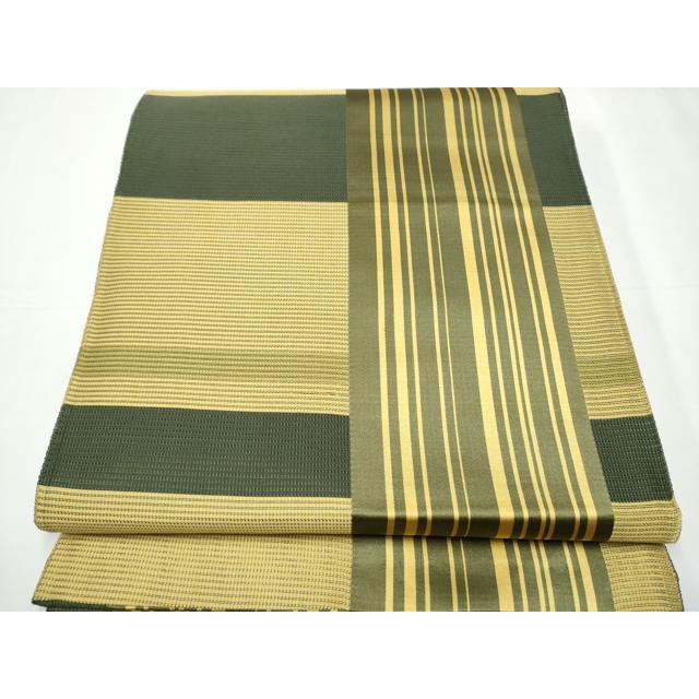 平和屋着物○九寸名古屋帯 作家物 生紬 幾何学文様 証紙付き 正絹 逸品