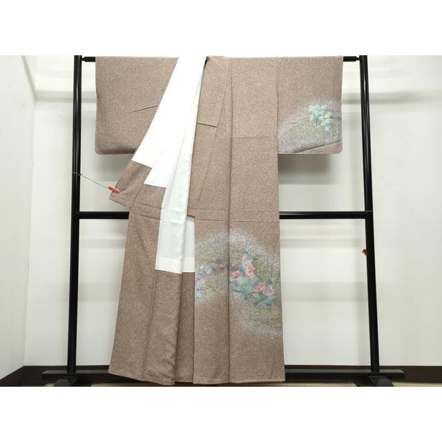 平和屋着物●北大路魯山人　訪問着　草花文　たたき染め　正絹　逸品　CAAY2978vf