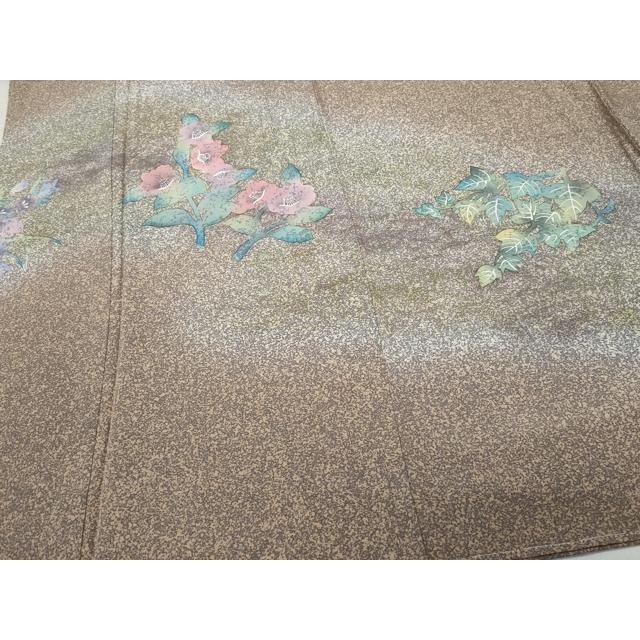 平和屋着物●北大路魯山人　訪問着　草花文　たたき染め　正絹　逸品　CAAY2978vf