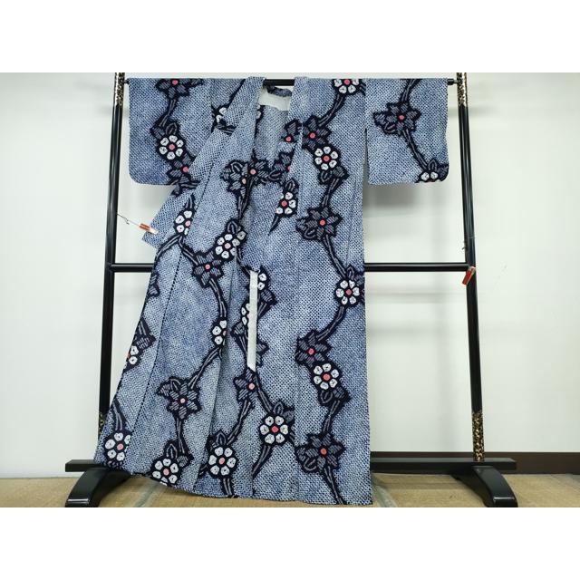 平和屋着物□極上 夏物 撫松庵 セオアルファ 小紋・浴衣兼用 紅梅織