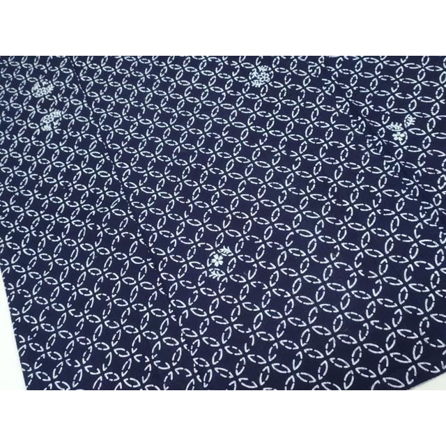 平和屋着物∴夏物 浴衣 縦綿絽 型染め 七宝花文 綿 逸品