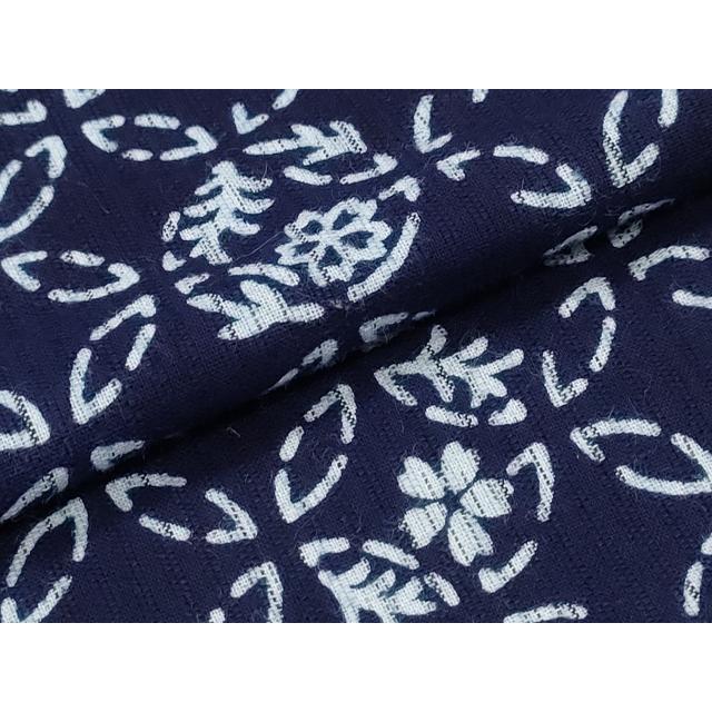 平和屋着物∴夏物　浴衣　縦綿絽　型染め　七宝花文　綿　逸品　CAAY4608ng 平和屋着物∴夏物 浴衣 縦綿絽 型染め 七宝花文 綿 逸品