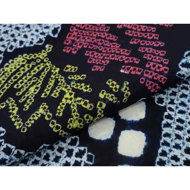 平和屋着物∴夏物　浴衣　有松鳴海絞り　葡萄蔦の葉文　綿　逸品　CAAY4619ng_3