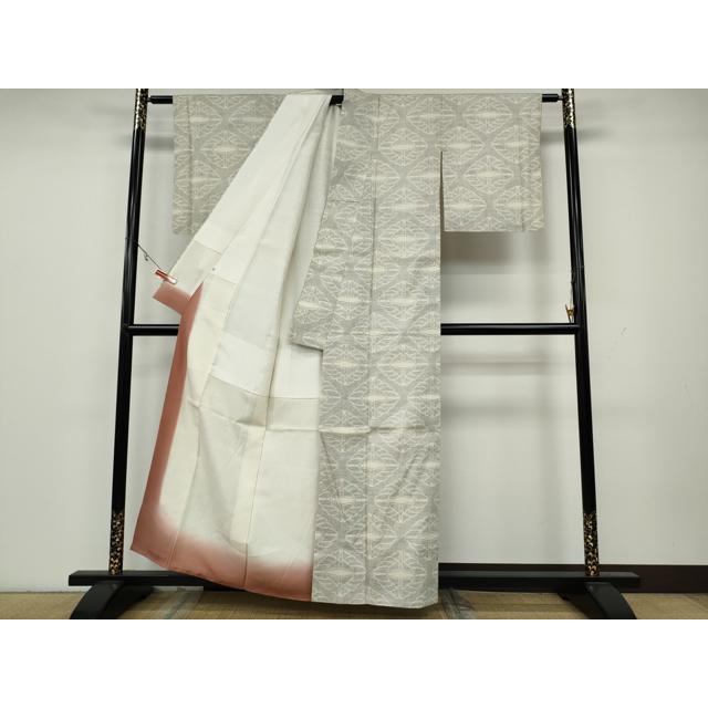 平和屋着物○本場結城紬 重要無形文化財 100亀甲 菱吉祥文 高島屋扱い