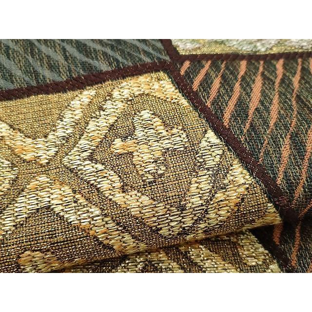 平和屋着物＊夏物 絽綴れ 八寸名古屋帯 抽象文様 金銀糸 正絹 逸品