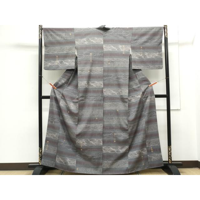 平和屋着物○上質な小紋 紬地 雪の結晶 金彩 正絹 逸品 未使用