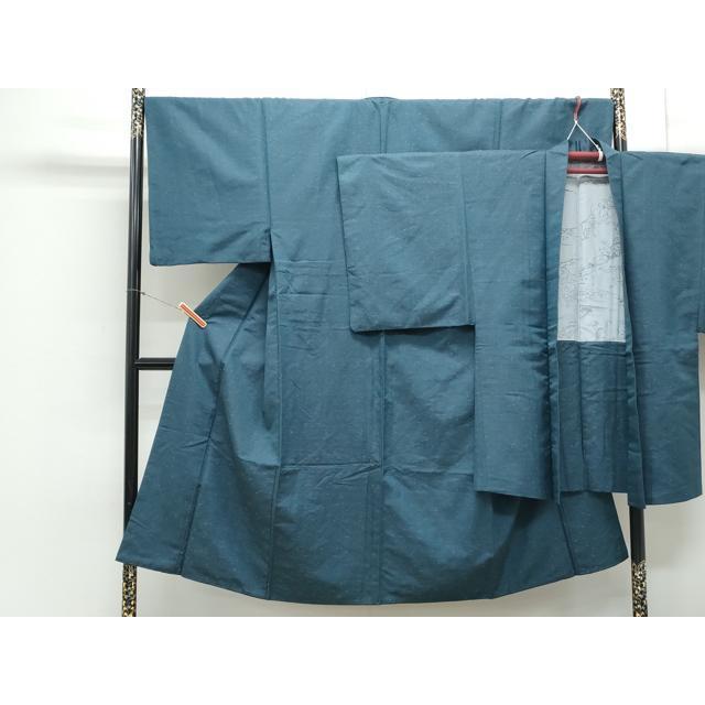 平和屋本店○極上 男性 銀座もとじ お召 キングサイズ 羊羹色 逸品