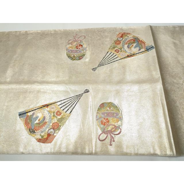 平和屋着物●極上　西陣　長嶋成織物　ながしま帯　六通柄袋帯　更紗瑞宝　瀞銀錦　逸品　未使用　DZAB5747kh6 平和屋着物○極上 西陣 長嶋成織物 ながしま帯 六通柄袋帯 更紗瑞宝 瀞
